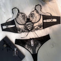 Plus Size Sexy Embroidered Lingerie Set