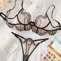 Valentine's Day Women's Black Forest Lace Sexy Lingerie Set