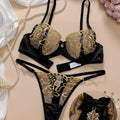 Elegant Two-Tone Embroidered Lingerie Set