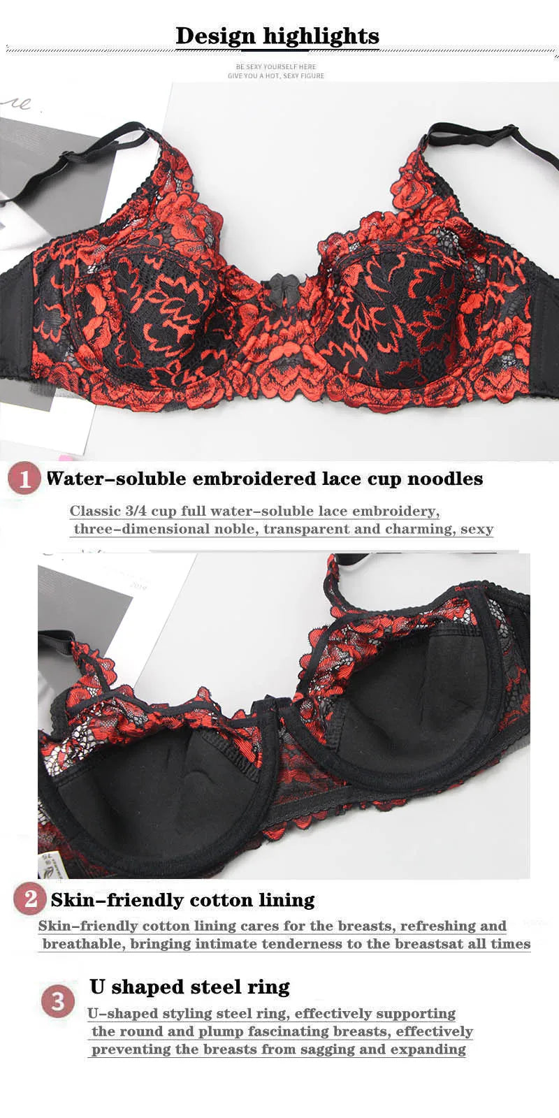 Soutiens-gorge en dentelle sexy pour femmes, sous-vêtements push-up, sans couture, grande taille, BH, dos nu, bralette féminine, lingerie féminine, soutien-gorge, nouveau, 2022