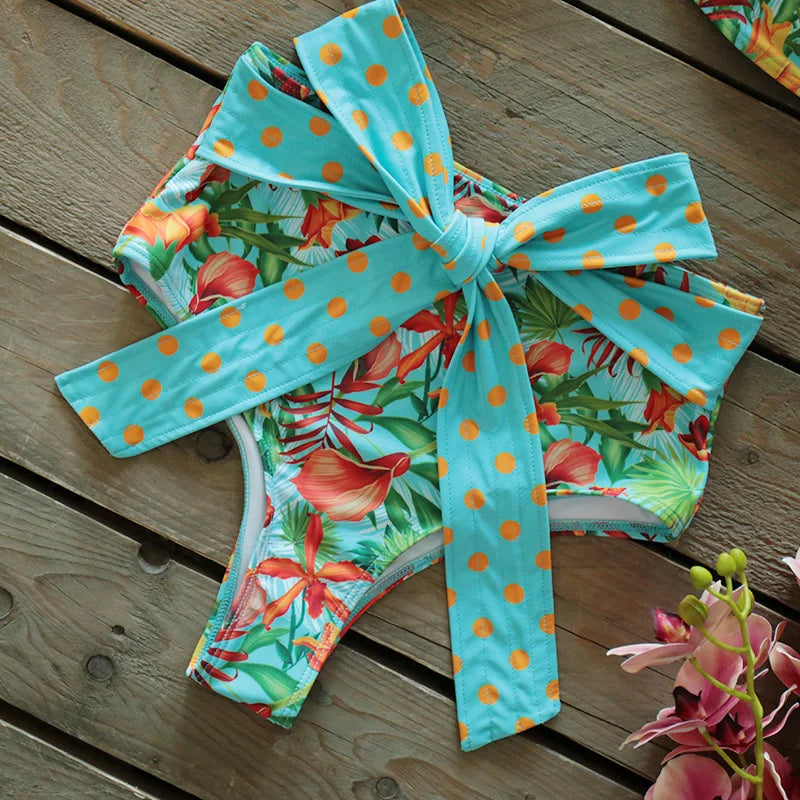 Deux pièces femmes Floral 2025 Push-Up rembourré soutien-gorge volants bandeau Bikini ensemble maillot de bain maillots de bain maillot de bain maillots de bain Biquini