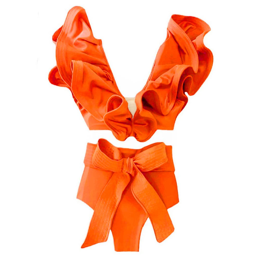 Deux pièces femmes Floral 2025 Push-Up rembourré soutien-gorge volants bandeau Bikini ensemble maillot de bain maillots de bain maillot de bain maillots de bain Biquini