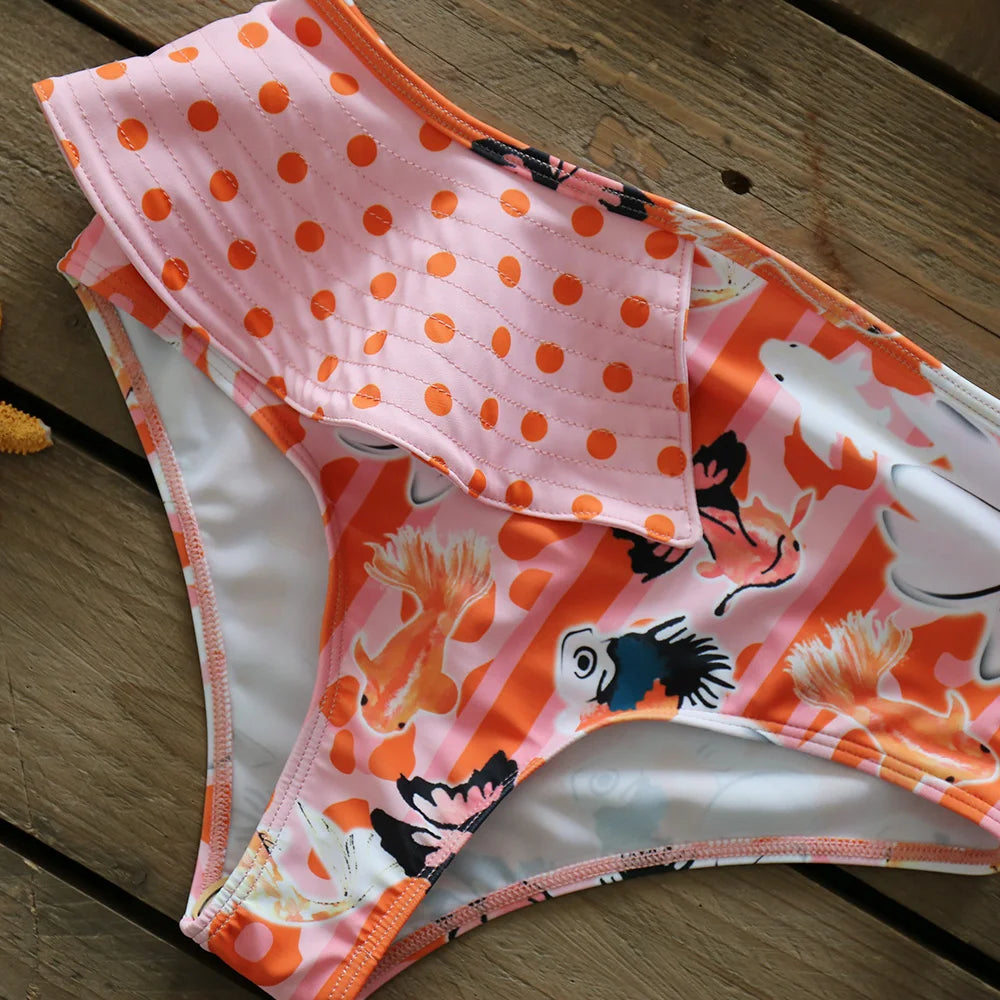 Deux pièces femmes Floral 2025 Push-Up rembourré soutien-gorge volants bandeau Bikini ensemble maillot de bain maillots de bain maillot de bain maillots de bain Biquini