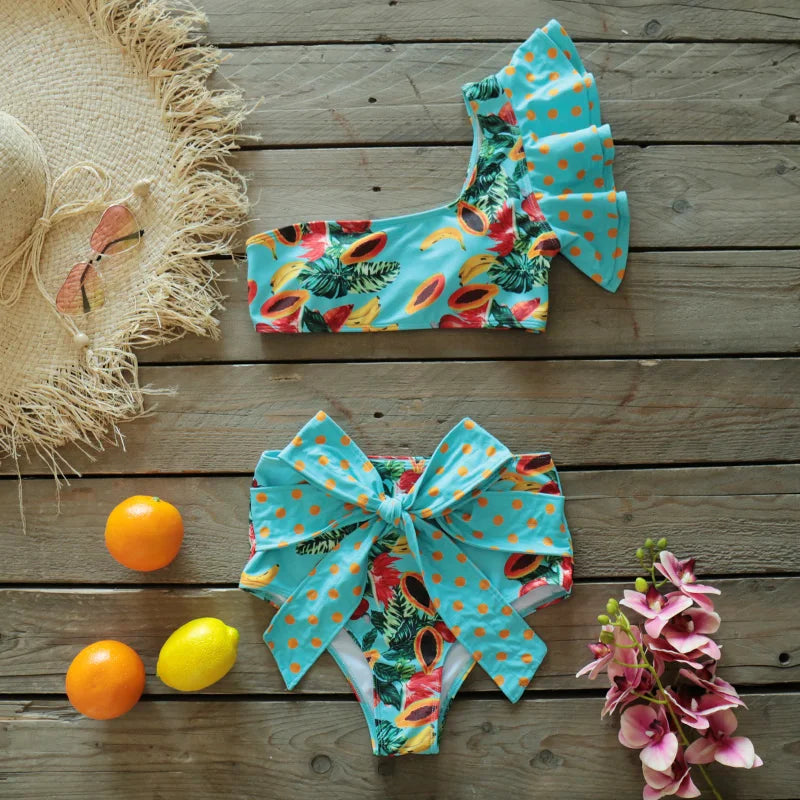 Deux pièces femmes Floral 2025 Push-Up rembourré soutien-gorge volants bandeau Bikini ensemble maillot de bain maillots de bain maillot de bain maillots de bain Biquini