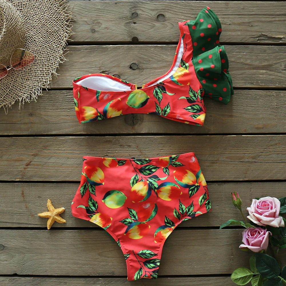 Deux pièces femmes Floral 2025 Push-Up rembourré soutien-gorge volants bandeau Bikini ensemble maillot de bain maillots de bain maillot de bain maillots de bain Biquini