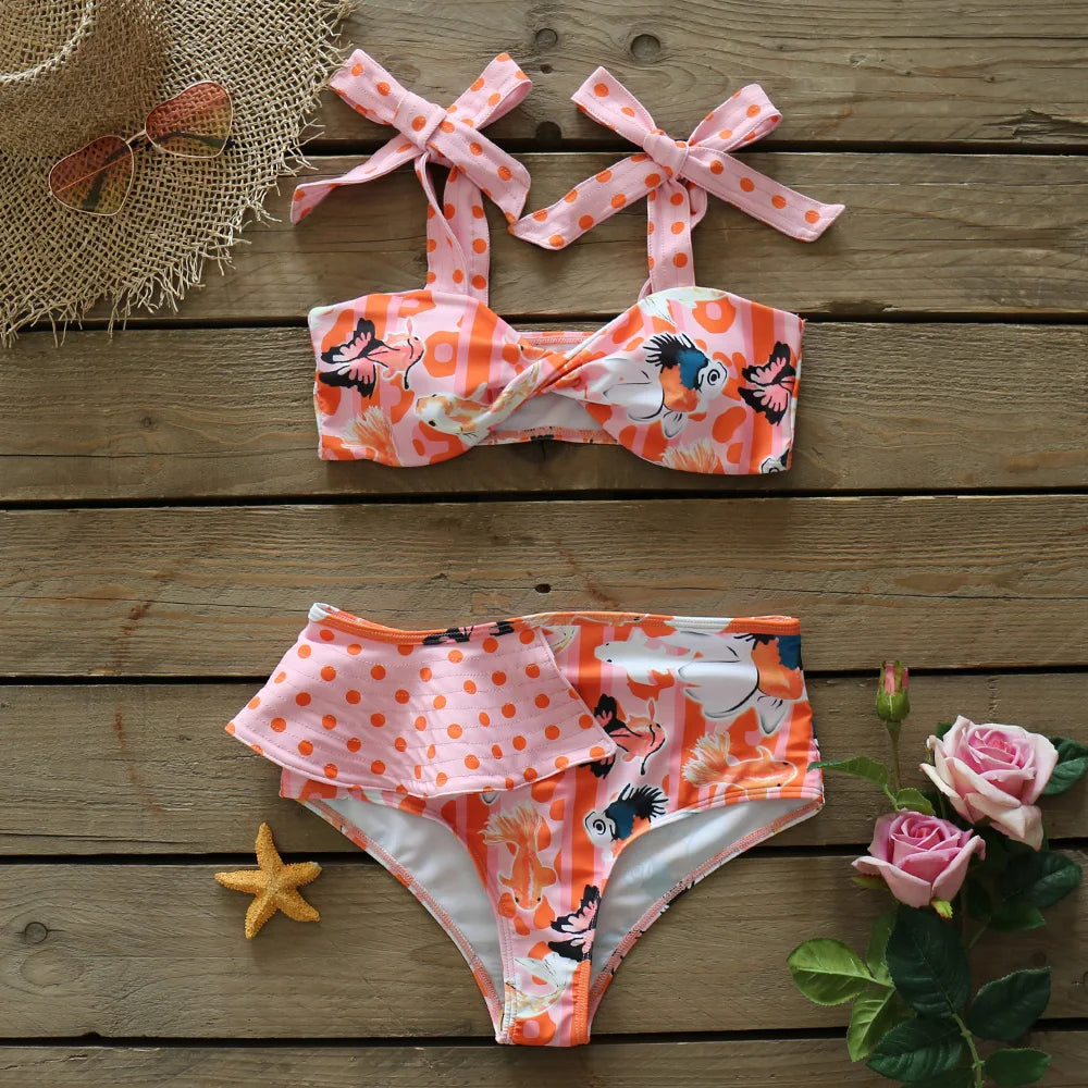 Deux pièces femmes Floral 2025 Push-Up rembourré soutien-gorge volants bandeau Bikini ensemble maillot de bain maillots de bain maillot de bain maillots de bain Biquini