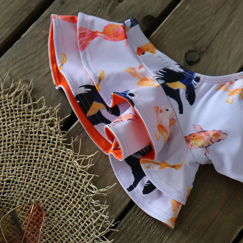 Deux pièces femmes Floral 2025 Push-Up rembourré soutien-gorge volants bandeau Bikini ensemble maillot de bain maillots de bain maillot de bain maillots de bain Biquini