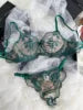 Women Sexy Lingerie 2 Set Black Transparent Underwear 2 Pcs  Women See-though Black Embroidery Lingerie Set