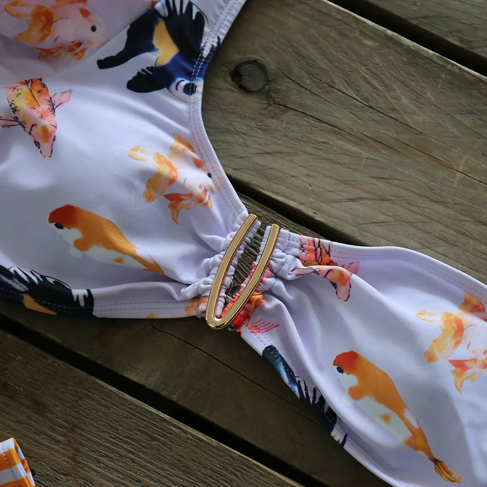Deux pièces femmes Floral 2025 Push-Up rembourré soutien-gorge volants bandeau Bikini ensemble maillot de bain maillots de bain maillot de bain maillots de bain Biquini