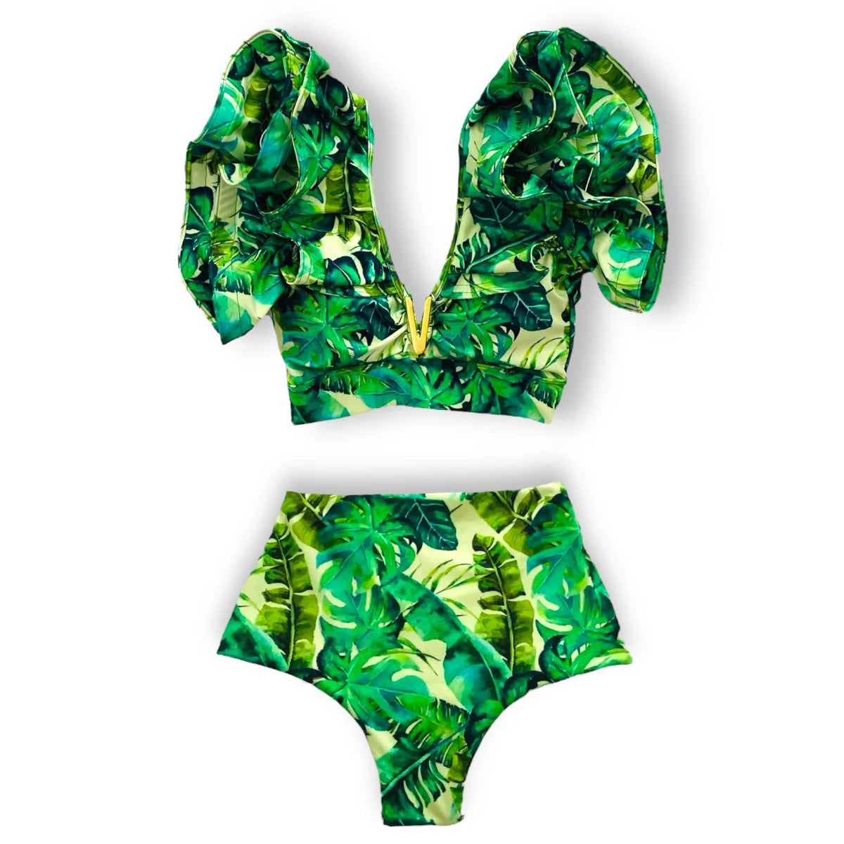 Deux pièces femmes Floral 2025 Push-Up rembourré soutien-gorge volants bandeau Bikini ensemble maillot de bain maillots de bain maillot de bain maillots de bain Biquini