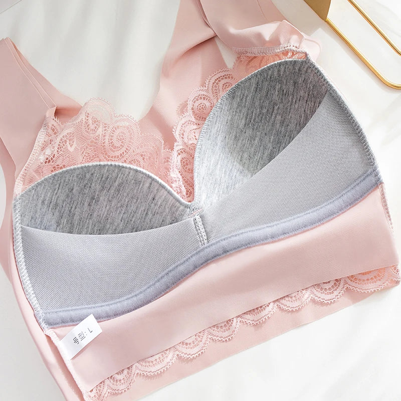 Soutien-gorge en dentelle sous-vêtements pour femmes soutien-gorge Push Up pour femmes soutiens-gorge sans fil Lingerie Sexy sans couture Bralette 5XL 4XL