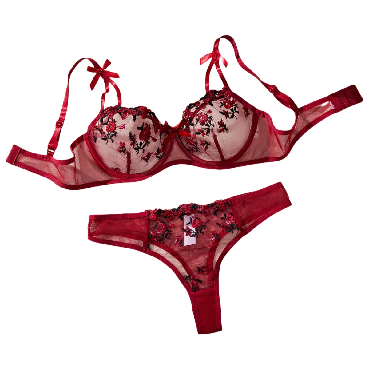 Ensemble de soutien-gorge et culotte en dentelle, lingerie sensuelle, broderie florale transparente, olympiques sexy, chaud, 2 pièces, 7.0, 2024