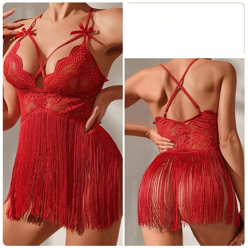 Kit de lingerie érotique sexy pour femmes, tentation en dentelle, pompon, sous-vêtements porno sensuels pour le sexe, poupées chaudes, vêtements exotiques, vêtements de nuit sexuels