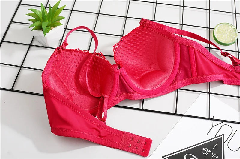 Soutien-gorge Push Up en dentelle pour femmes, avec armatures, nœud Sexy, Bralette, sous-vêtements féminins, Lingerie, bretelles réglables, brassière froncée, 2023