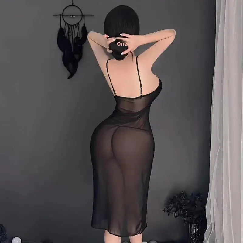 Sous-vêtements transparents Sexy pour femmes, jupes longues séduisantes, pyjamas, ensembles de sous-vêtements sexy pour occasions intimes