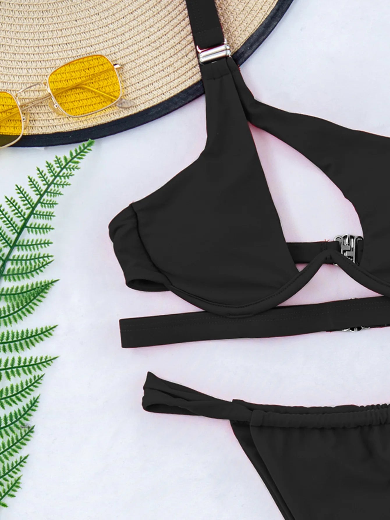 DEKA une épaule Bikini ensemble femmes solide Push Up à armatures maillots de bain vêtements de plage string maillot de bain Biquini plissé maillots de bain