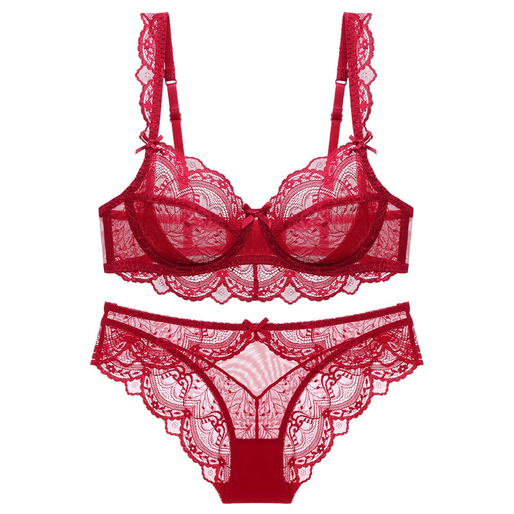 Soutien-gorge sexy en dentelle blanche ajouré nouveau soutien-gorge ultra-mince brassière sous-vêtements sexy grande taille B C D E tasse broderie femmes ensemble de lingerie