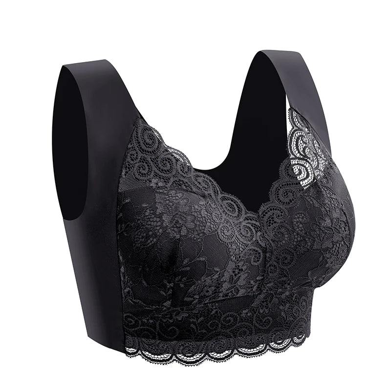 Soutien-gorge en dentelle sous-vêtements pour femmes soutien-gorge Push Up pour femmes soutiens-gorge sans fil Lingerie Sexy sans couture Bralette 5XL 4XL