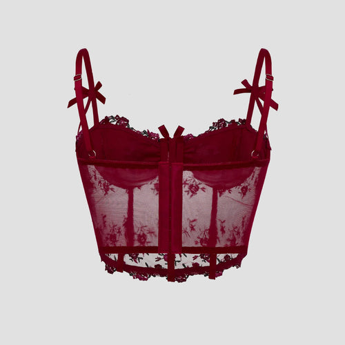 Corset Camisole Maille & Nœud Brodé – vue 2