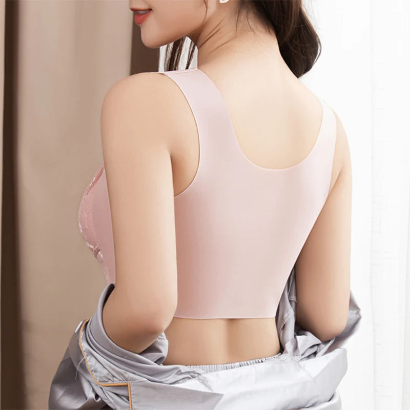 Soutien-gorge en dentelle sous-vêtements pour femmes soutien-gorge Push Up pour femmes soutiens-gorge sans fil Lingerie Sexy sans couture Bralette 5XL 4XL