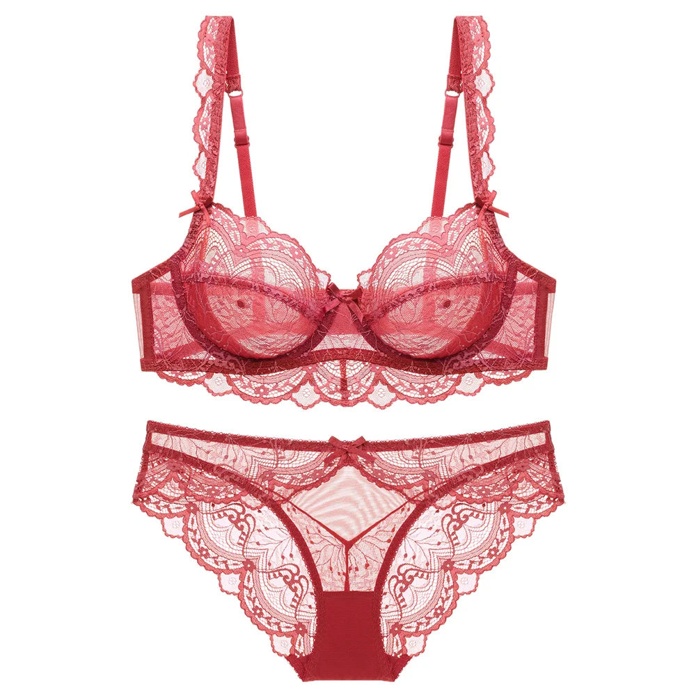 Soutien-gorge sexy en dentelle blanche ajouré nouveau soutien-gorge ultra-mince brassière sous-vêtements sexy grande taille B C D E tasse broderie femmes ensemble de lingerie