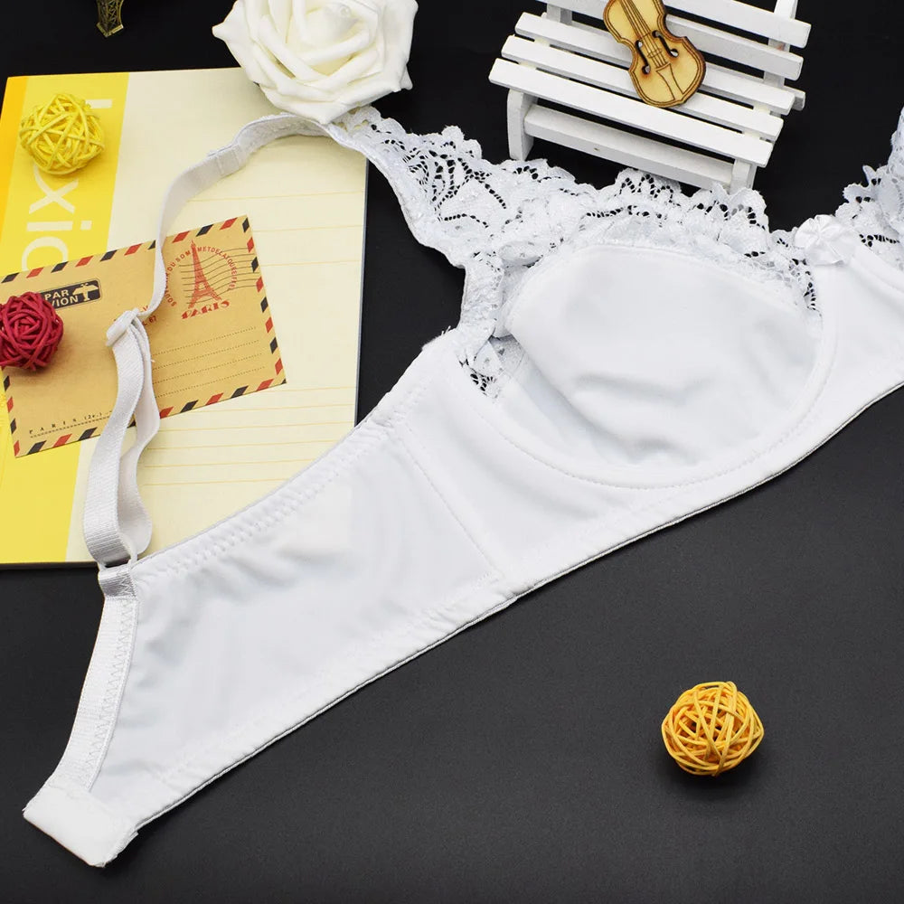 Soutiens-gorge pour femmes Lingerie haut femme dentelle soutien-gorge à armatures grande taille brassière Perspective sous-vêtements Sexy B C D DD E F tasse