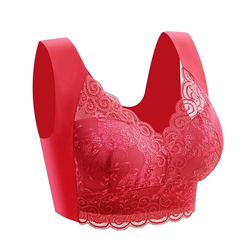 Soutien-gorge en dentelle sous-vêtements pour femmes soutien-gorge Push Up pour femmes soutiens-gorge sans fil Lingerie Sexy sans couture Bralette 5XL 4XL