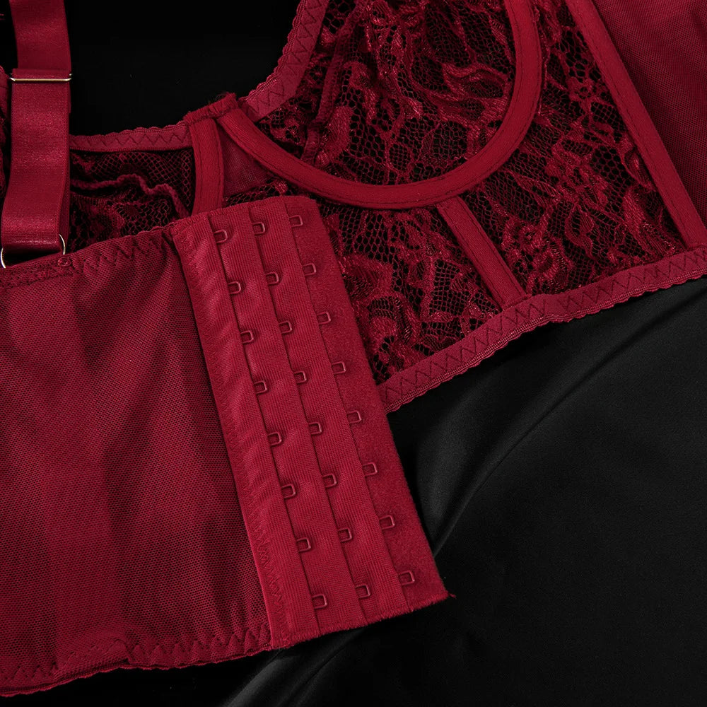 Ensembles de Lingerie sensuelle fantaisie, jarretelles ajourées sur le côté, sous-vêtements pour femmes, transparent en dentelle chaude, nouveaux tenues