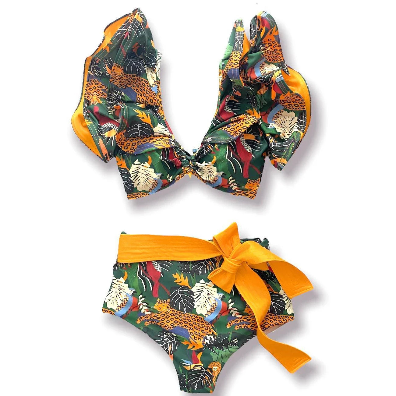 Deux pièces femmes Floral 2025 Push-Up rembourré soutien-gorge volants bandeau Bikini ensemble maillot de bain maillots de bain maillot de bain maillots de bain Biquini