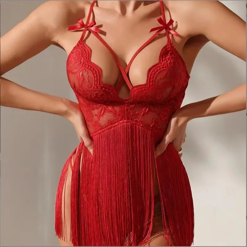 Kit de lingerie érotique sexy pour femmes, tentation en dentelle, pompon, sous-vêtements porno sensuels pour le sexe, poupées chaudes, vêtements exotiques, vêtements de nuit sexuels