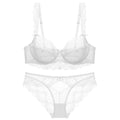 Soutien-gorge sexy en dentelle blanche ajouré nouveau soutien-gorge ultra-mince brassière sous-vêtements sexy grande taille B C D E tasse broderie femmes ensemble de lingerie