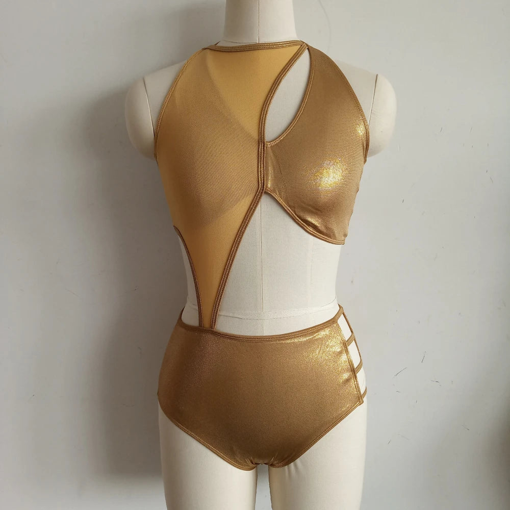 Combinaison de corps de ballet de danse moderne pour enfants, maille hologramme, costume d'entraînement pour filles, performance de groupe scolaire de danse, vente au détail et en gros