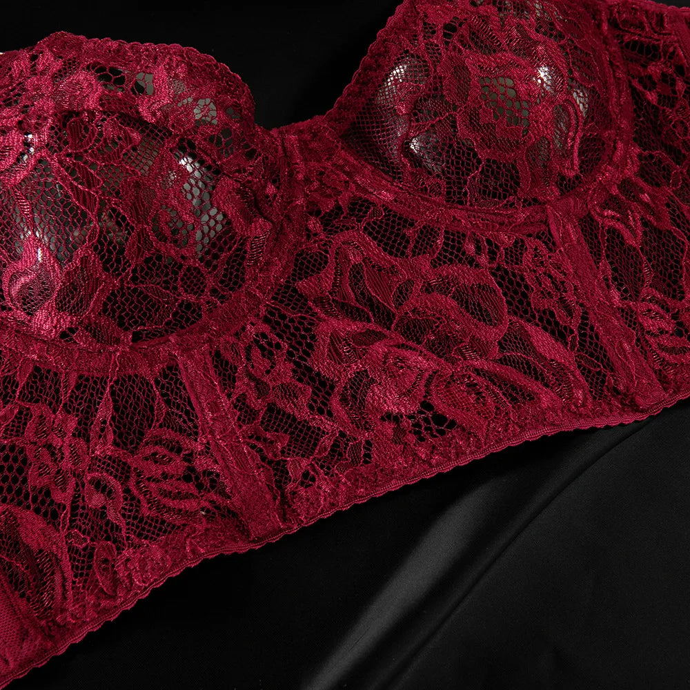 Ensembles de Lingerie sensuelle fantaisie, jarretelles ajourées sur le côté, sous-vêtements pour femmes, transparent en dentelle chaude, nouveaux tenues