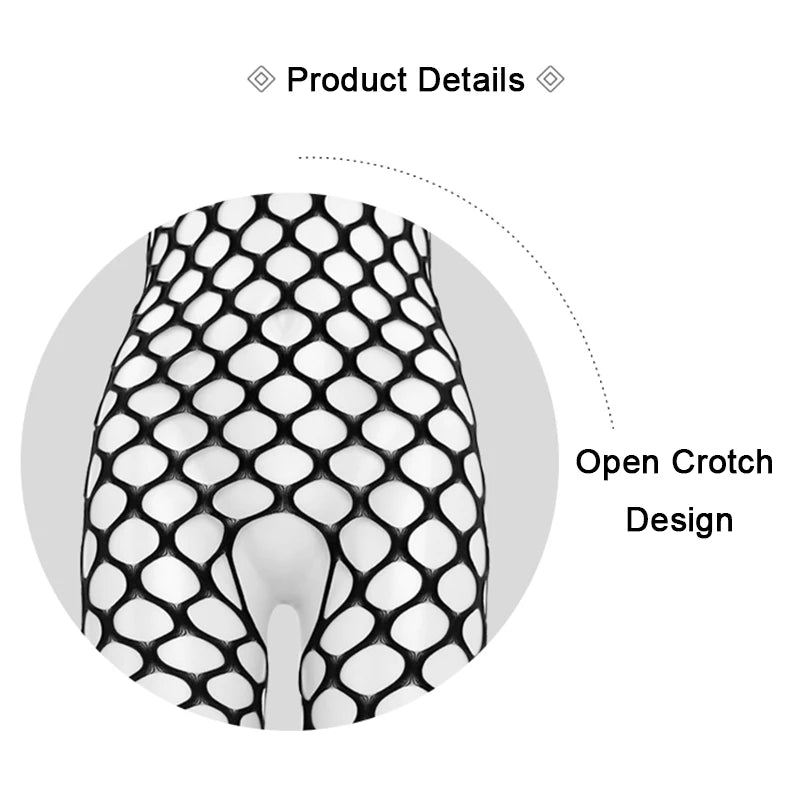 Ensemble de Lingerie Sexy sans entrejambe pour femmes, soutien-gorge Teddy en résille, Costumes érotiques, maille extensible, bas de corps creux, ensembles de sous-vêtements féminins