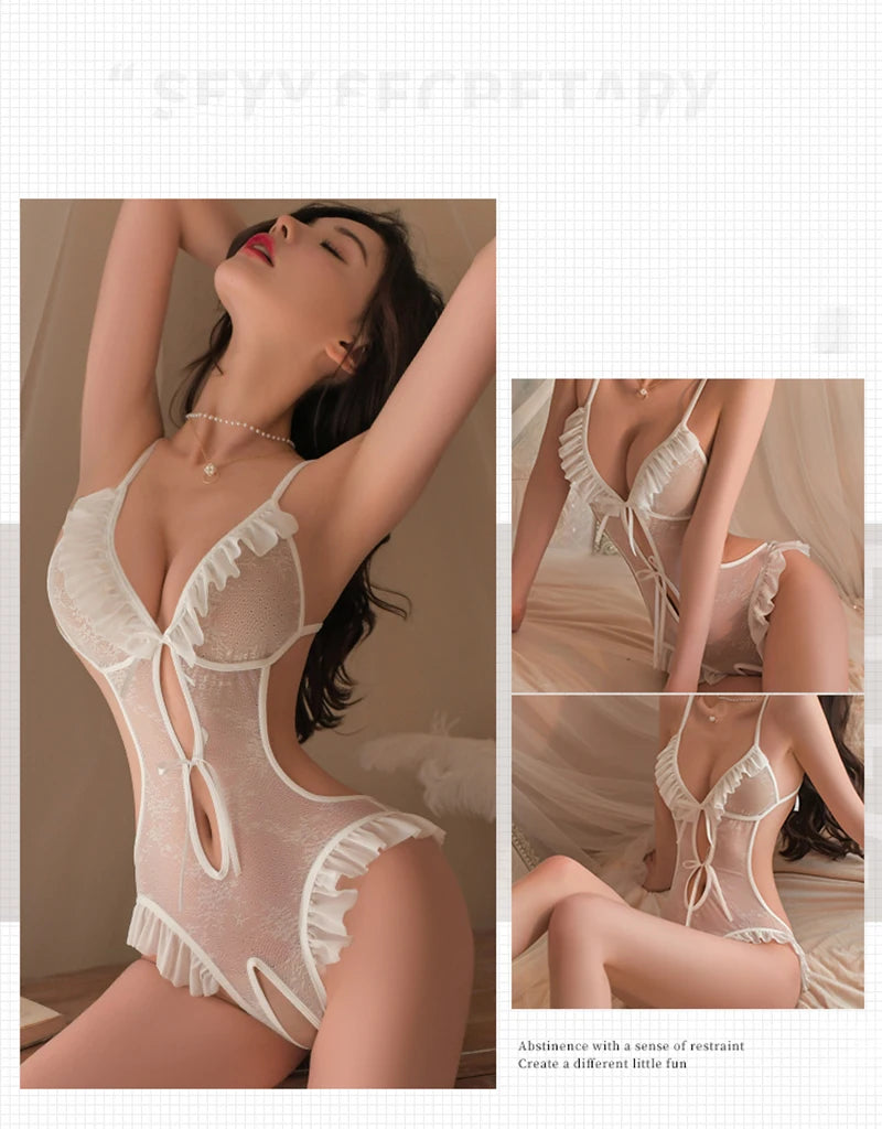 Poupée de sexe semi-transparente, jouets de Lingerie pour adultes, Body pour femme, Teddy, accessoire de nuit sans entrejambe, sous-vêtements féminins, robe de désir