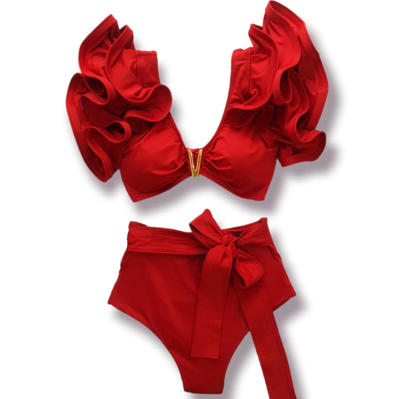 Deux pièces femmes Floral 2025 Push-Up rembourré soutien-gorge volants bandeau Bikini ensemble maillot de bain maillots de bain maillot de bain maillots de bain Biquini