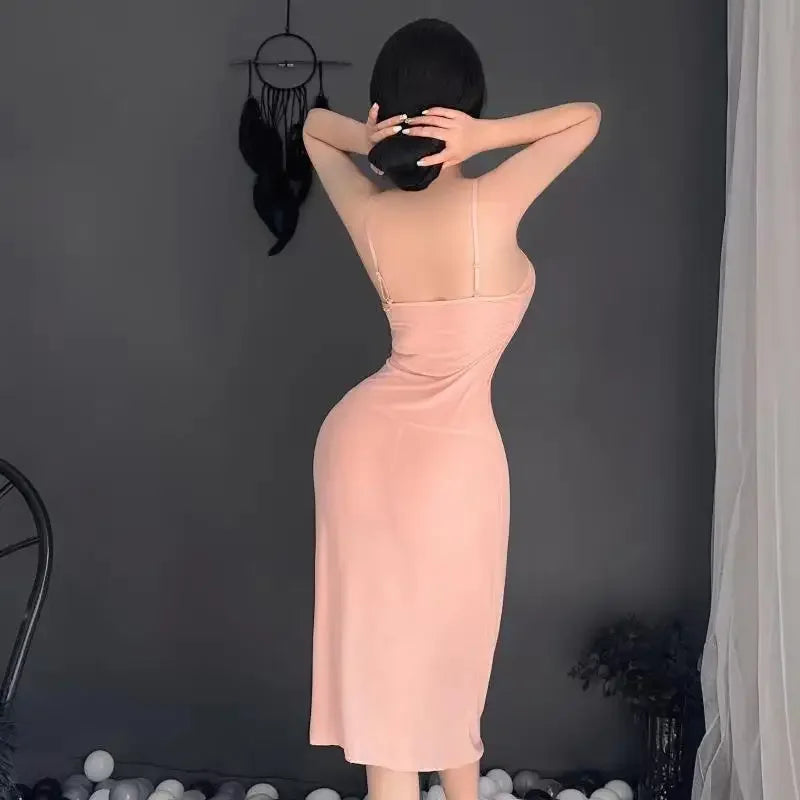 Sous-vêtements transparents Sexy pour femmes, jupes longues séduisantes, pyjamas, ensembles de sous-vêtements sexy pour occasions intimes