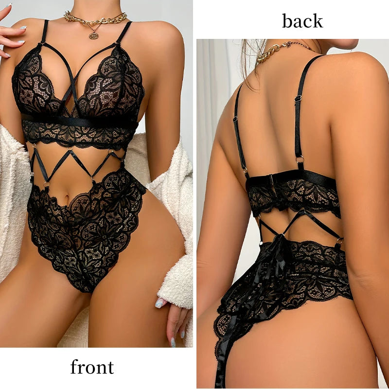 Ensemble de soutien-gorge et sous-vêtements College transparents pour femmes, bretelles initiées réglables, style fendu, sexy, nouveau, 2 pièces