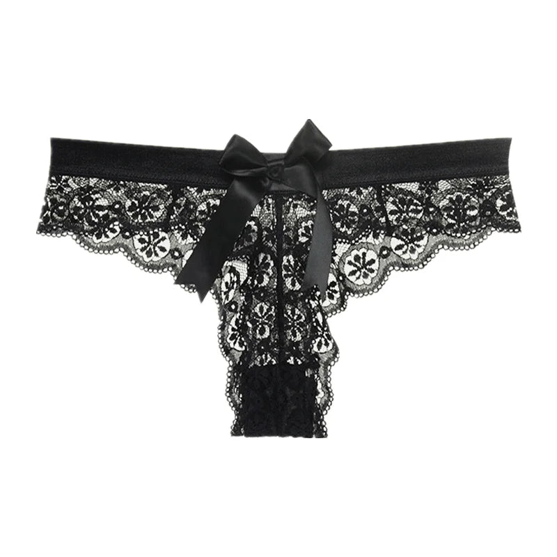 String Sexy en Dentelle Transparente pour Femme, Sous-Vêtement Fessier, avec Gros Nministériels d Décoratif, Dos en T, Tentation en Maille