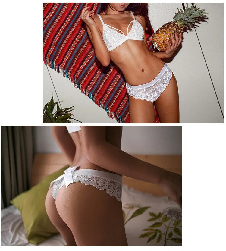 String Sexy en Dentelle Transparente pour Femme, Sous-Vêtement Fessier, avec Gros Nministériels d Décoratif, Dos en T, Tentation en Maille