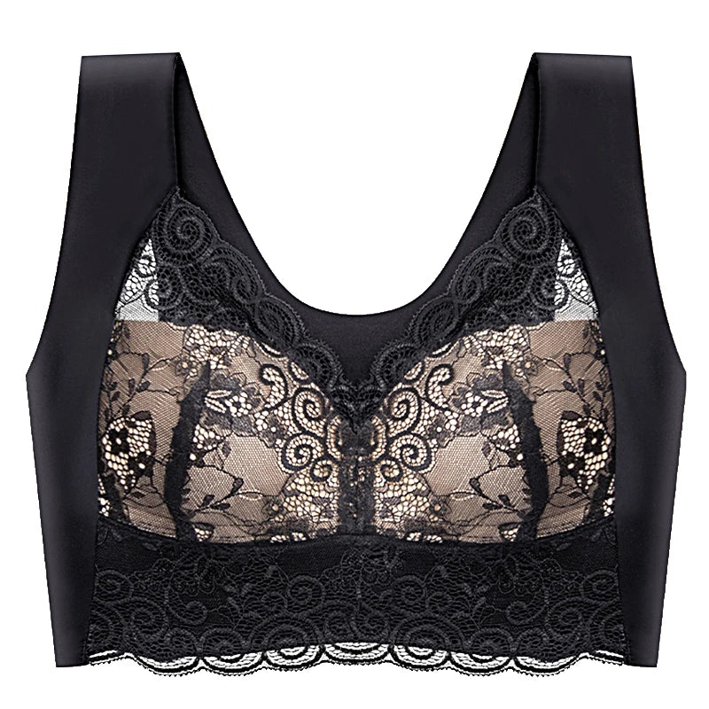 Soutien-gorge en dentelle sous-vêtements pour femmes soutien-gorge Push Up pour femmes soutiens-gorge sans fil Lingerie Sexy sans couture Bralette 5XL 4XL