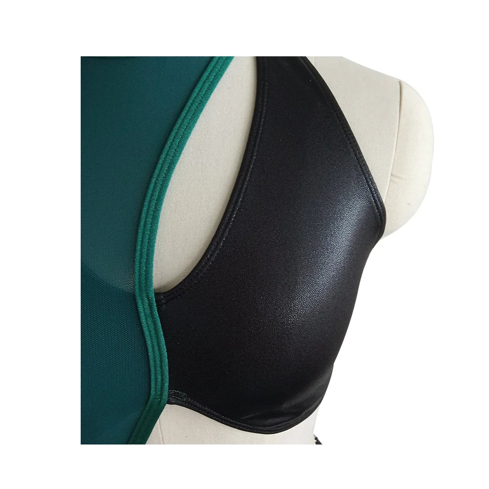 Combinaison de corps de ballet de danse moderne pour enfants, maille hologramme, costume d'entraînement pour filles, performance de groupe scolaire de danse, vente au détail et en gros