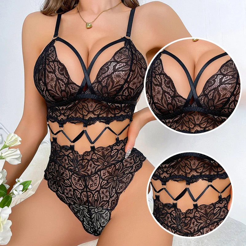 Ensemble de soutien-gorge et sous-vêtements College transparents pour femmes, bretelles initiées réglables, style fendu, sexy, nouveau, 2 pièces