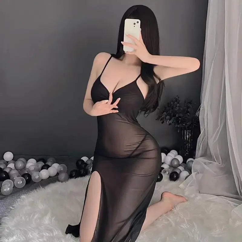 Sous-vêtements transparents Sexy pour femmes, jupes longues séduisantes, pyjamas, ensembles de sous-vêtements sexy pour occasions intimes
