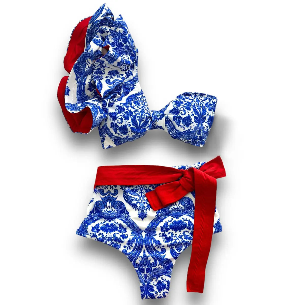 Deux pièces femmes Floral 2025 Push-Up rembourré soutien-gorge volants bandeau Bikini ensemble maillot de bain maillots de bain maillot de bain maillots de bain Biquini