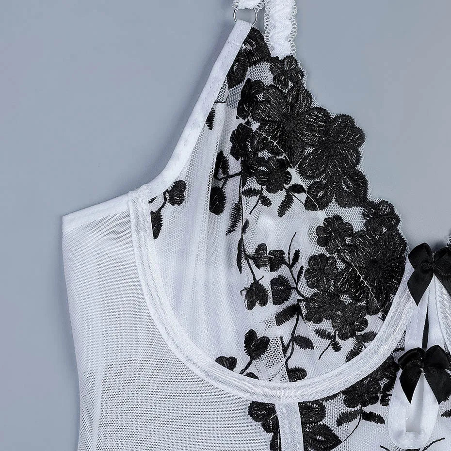 Ensemble de sous-vêtements en dentelle transparente pour femmes, lingerie sexy, soutien-gorge et slip, bas, vêtements de nuit, olympiques porno, 7.0
