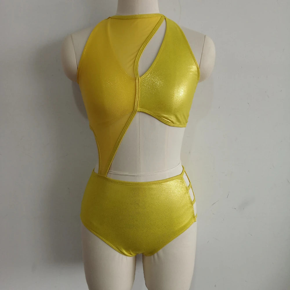 Combinaison de corps de ballet de danse moderne pour enfants, maille hologramme, costume d'entraînement pour filles, performance de groupe scolaire de danse, vente au détail et en gros