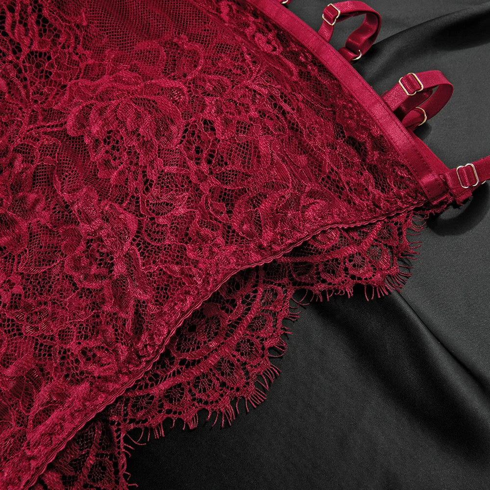 Ensembles de Lingerie sensuelle fantaisie, jarretelles ajourées sur le côté, sous-vêtements pour femmes, transparent en dentelle chaude, nouveaux tenues