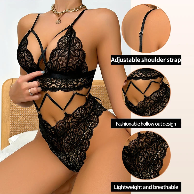 Ensemble de soutien-gorge et sous-vêtements College transparents pour femmes, bretelles initiées réglables, style fendu, sexy, nouveau, 2 pièces