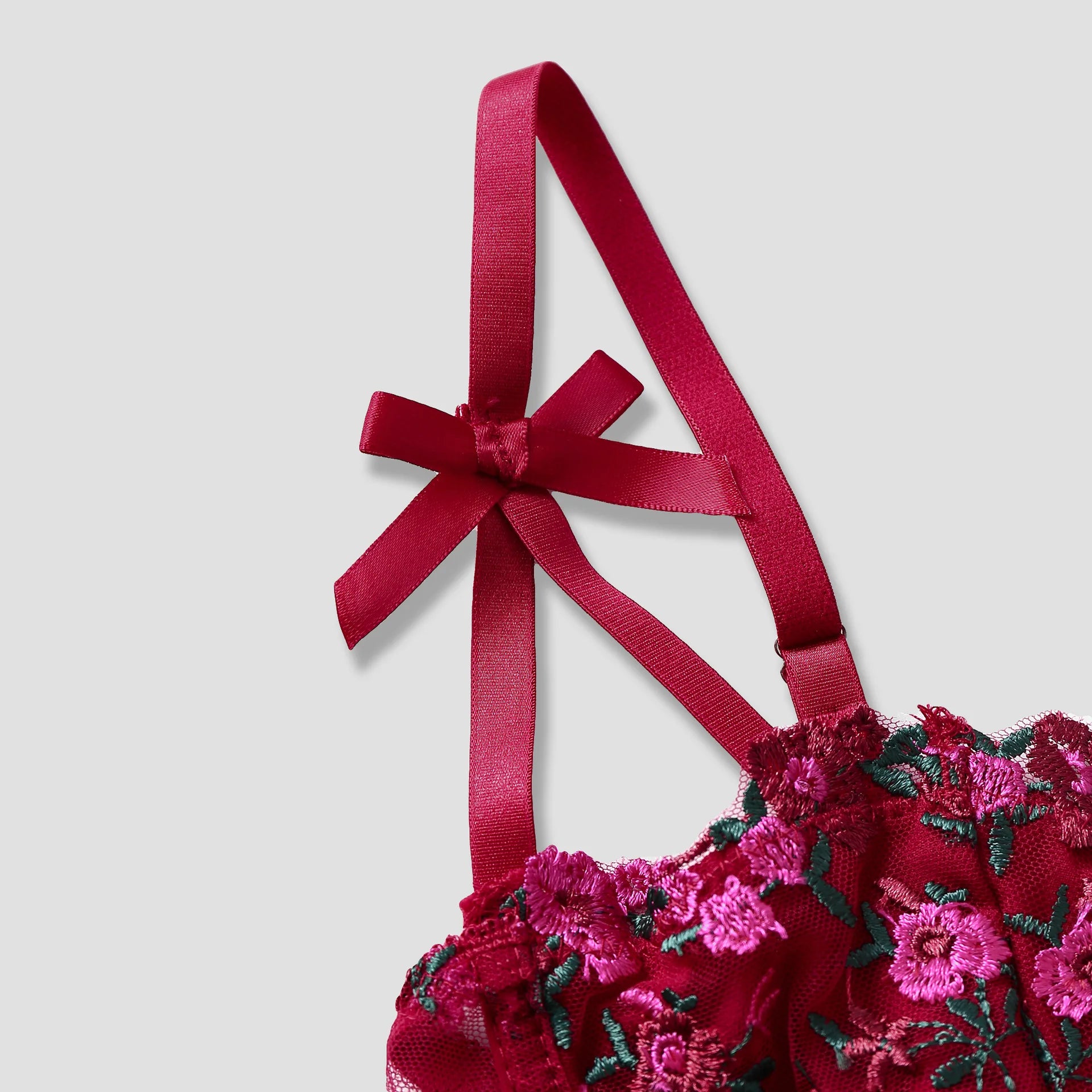 Corset Sexy en dentelle avec nœud brodé de fleurs pour femmes, Camisole en maille transparente, haut court Slim, soutien-gorge filaire, Lingerie de Festival